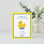 gele rubbereend kaart (Staand voorkant)