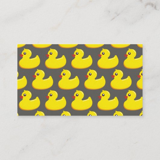 Gele rubbereend - luierhandel informatiekaartje (Achterkant)
