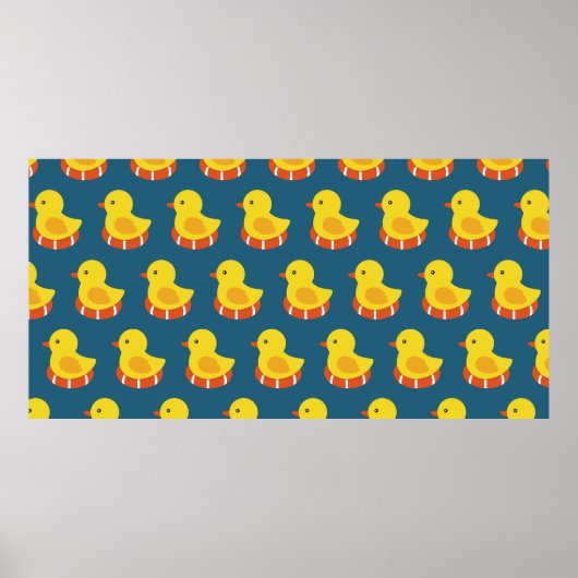 gele rubbereend naadloos patroon. illus poster (Voorkant)