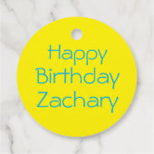 Gele Rubbereend op Blauw Gepersonaliseerd Bedankjes Labels (Achterkant)