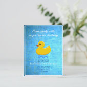 gele rubbereend - verjaardagscategorie kaart (Staand voorkant)