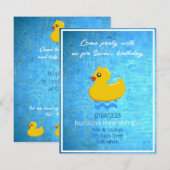 gele rubbereend - verjaardagscategorie kaart (Voorkant / Achterkant)