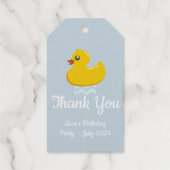gele rubbereend - verjaardagsfeest - Dank u Cadeaulabels (Achterkant)