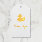 gele rubbereend - verjaardagsfeest - Dank u Cadeaulabels (Voorkant)