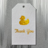 gele rubbereend - verjaardagsfeest - Dank u Cadeaulabels