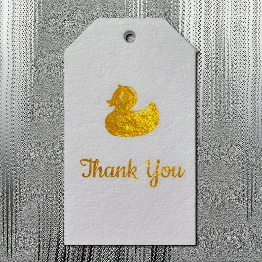 gele rubbereend - verjaardagsfeest - Dank u Cadeaulabels