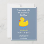 gele rubbereend - verjaardagsfeest kaart (Voorkant)