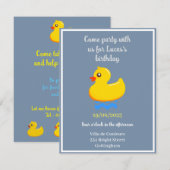 gele rubbereend - verjaardagsfeest kaart (Voorkant / Achterkant)