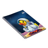 Gele rubberen eend op de maan notitieboek (Rechterzijde)