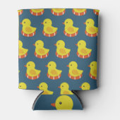 Gele rubberen eend, schattig, naadloos patroon. blikjeskoeler (Voorkant)