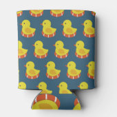 Gele rubberen eend, schattig, naadloos patroon. blikjeskoeler (Achterkant)