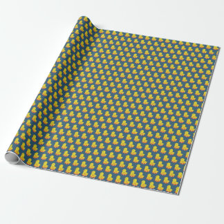 Gele rubberen eend, schattig, naadloos patroon. cadeaupapier