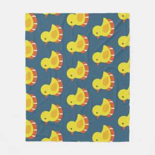 Gele rubberen eend, schattig, naadloos patroon. fleece deken