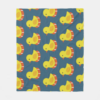 Gele rubberen eend, schattig, naadloos patroon. fleece deken