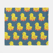 Gele rubberen eend, schattig, naadloos patroon. fleece deken (Voorkant (Horizontaal))