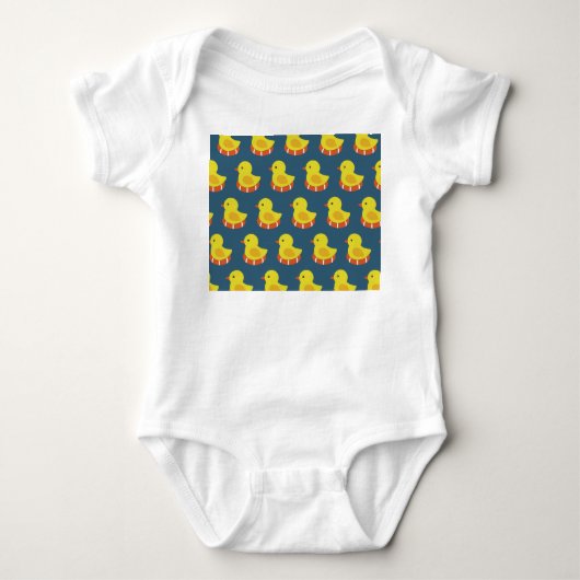 Gele rubberen eend, schattig, naadloos patroon. romper (Voorkant)