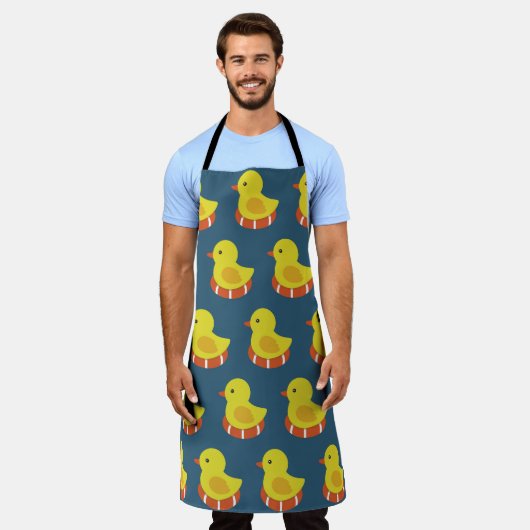 Gele rubberen eend, schattig, naadloos patroon. schort (Gedragen)
