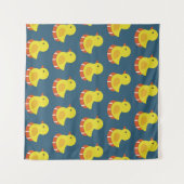 Gele rubberen eend, schattig, naadloos patroon. wandkleed (Voorkant (horizontaal))