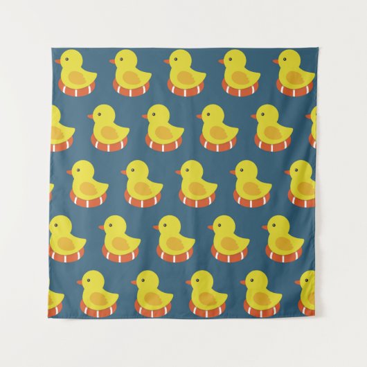 Gele rubberen eend, schattig, naadloos patroon. wandkleed (Voorkant)