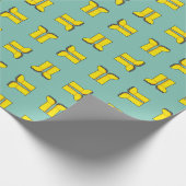 Gele rubberen regenlaarzen cadeaupapier (Hoek)
