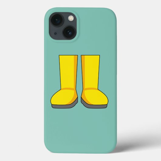 Gele rubberen regenlaarzen Case-Mate iPhone case (Achterkant)