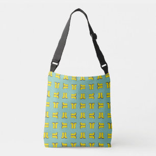 Gele rubberen regenlaarzen crossbody tas