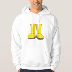 Gele rubberen regenlaarzen hoodie