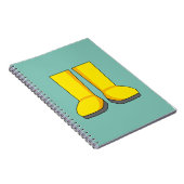 Gele rubberen regenlaarzen notitieboek (Rechterzijde)
