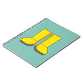 Gele rubberen regenlaarzen notitieboek (Linkerzijde)