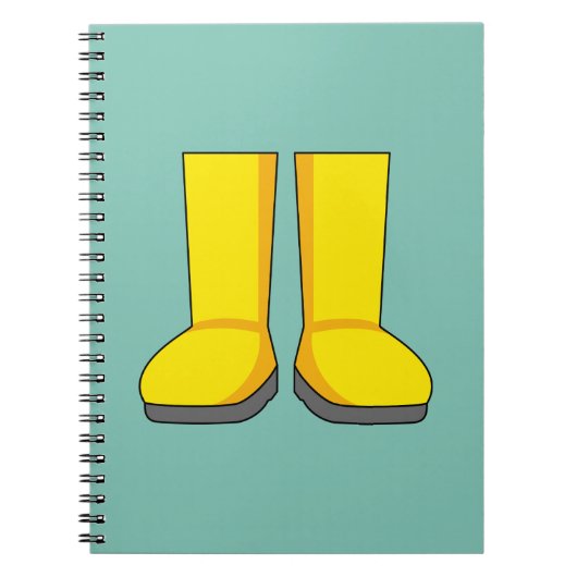 Gele rubberen regenlaarzen notitieboek (Voorkant)