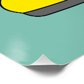 Gele rubberen regenlaarzen perfect poster (Hoek)