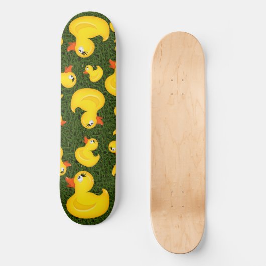 Gele rubberoppen op Groene Grass Skateboard (Voorkant)