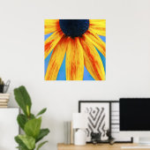 Gele Rudbeckia Flower Macro Abstract Poster (Thuiskantoor)
