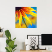 Gele Rudbeckia Flower Macro Abstract Poster (Thuiskantoor)
