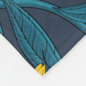 Gele Rudbekia op marine Fleece Deken (Hoek)