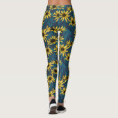 Gele Rudbekia op marine Leggings (Achterkant)