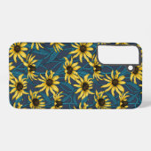 Gele Rudbekia op marine Samsung Galaxy Hoesje (Achterkant horizontaal)