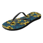 Gele Rudbekia op marine Teenslippers (Schuin)