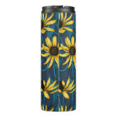 Gele Rudbekia op marine Thermosbeker (Achterkant)