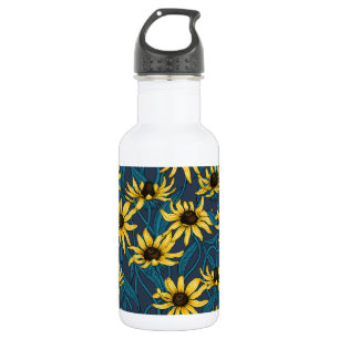 Gele Rudbekia op marine Waterfles