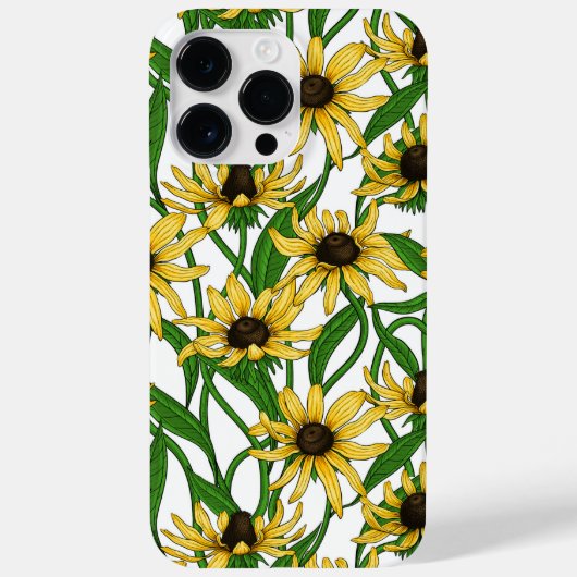 Gele Rudbekia op wit Case-Mate iPhone Case (Achterkant)