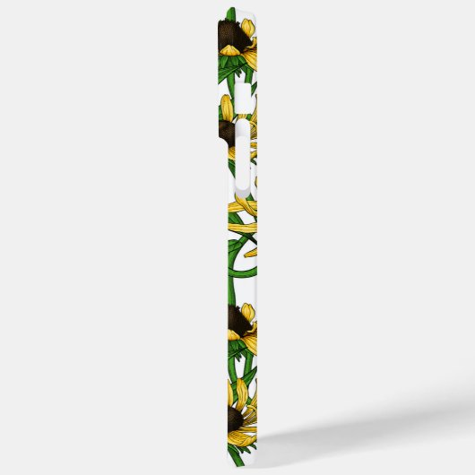 Gele Rudbekia op wit Case-Mate iPhone Case (Achterkant / Links)