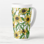 Gele Rudbekia op wit Latte Mok (Rechterhoek)