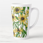 Gele Rudbekia op wit Latte Mok (Rechts)