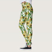Gele Rudbekia op wit Leggings (Links)