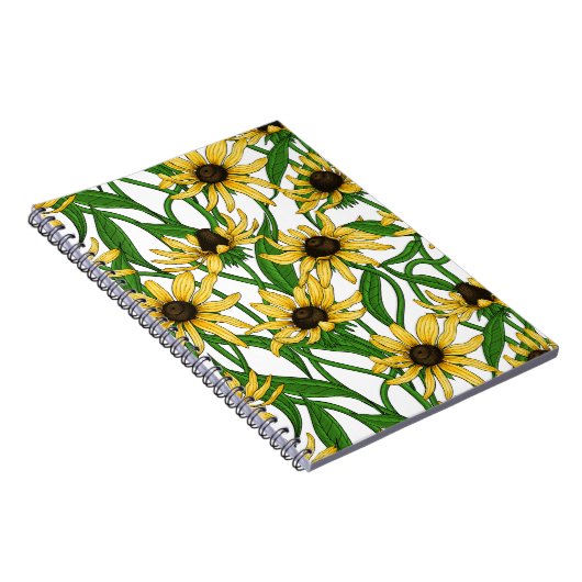 Gele Rudbekia op wit Notitieboek (Rechterzijde)