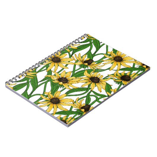 Gele Rudbekia op wit Notitieboek (Linkerzijde)