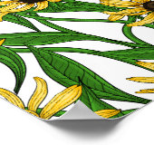 Gele Rudbekia op wit Poster (Hoek)