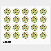 Gele Rudbekia op wit Ronde Sticker (Vel)