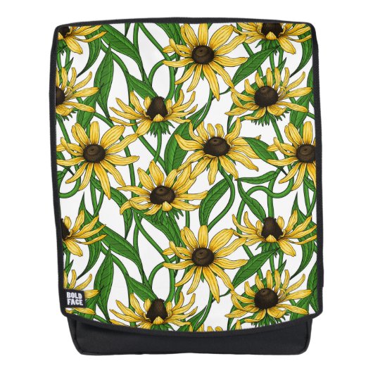 Gele Rudbekia op wit Rugtassen (Voorkant)